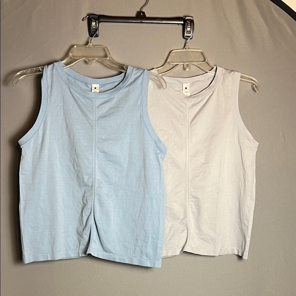 Yogalicious Pastel Tank Twin Pack - Sky Blue & Soft Gray
